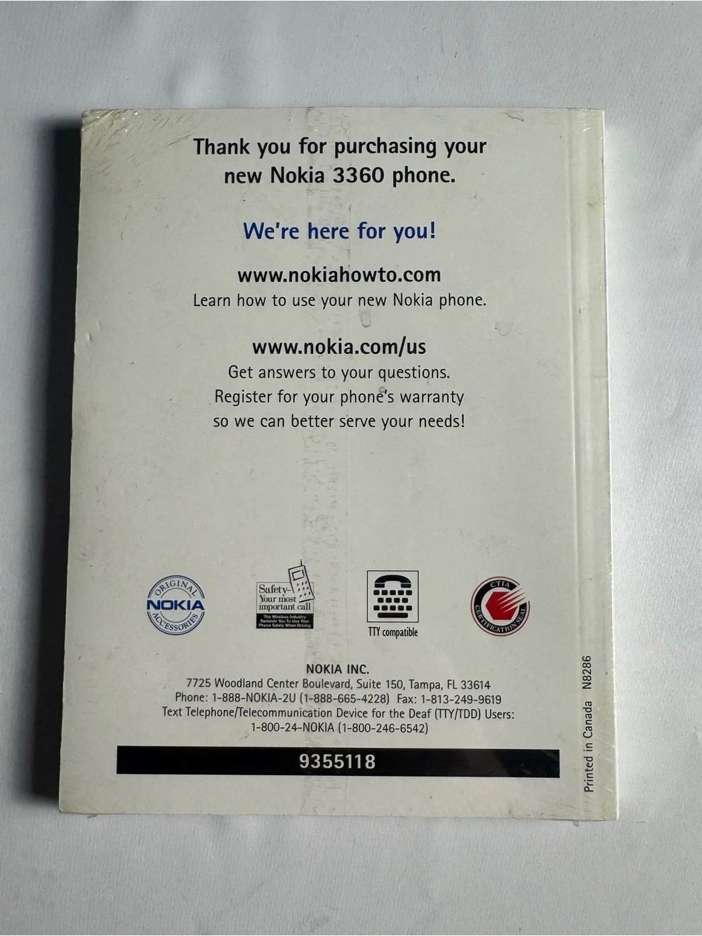 ✨ NOS Vintage Nokia 3360 Manual - FACTORY SEALED! ✨